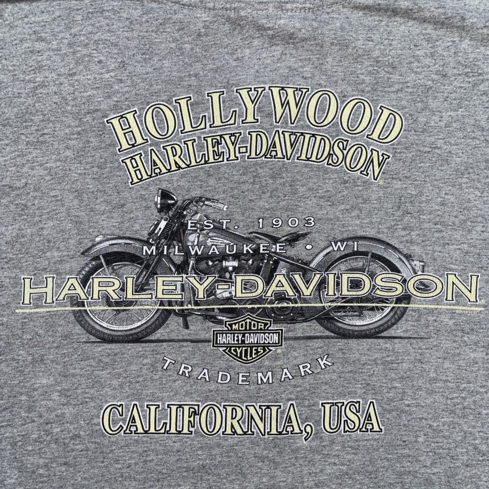 HARLEY DAVIDSON HOLLYWOOD CALIFORNIA USA 🦅 Mens XL - Picture 2 of 7